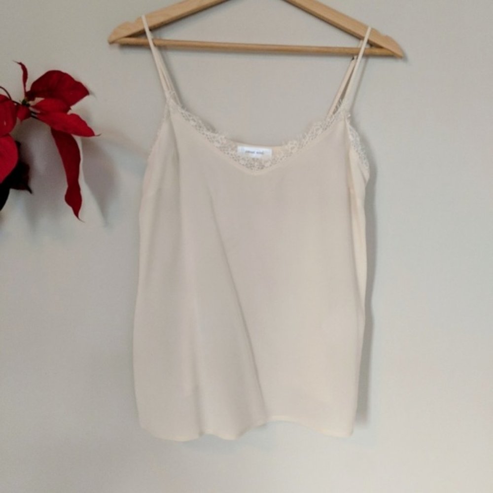 NWOT ANINE BING Silk lace detail nude cami tank, S - Picture 6 of 8